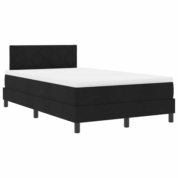 vidaXL Boxspring bed met matras met LED Zwart 120 x 200 cm Stof