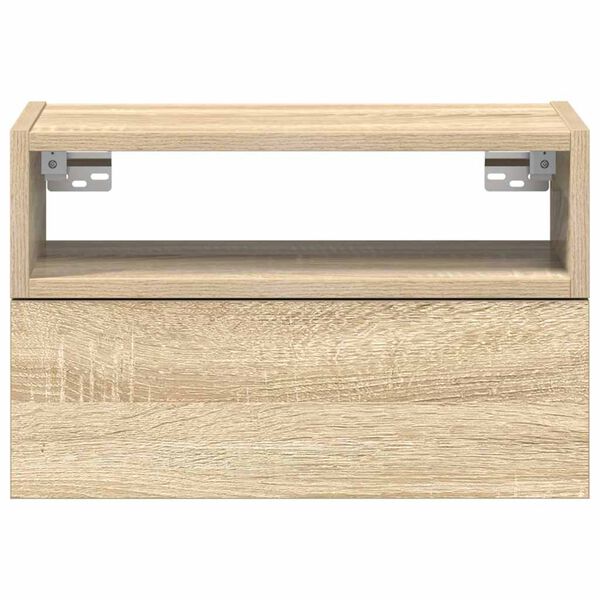 vidaXL Nachtkastjes 2 st wandgemonteerd 45x26x28,5cm sonoma eikenkleur