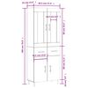 vidaXL Hoge kast 69,5x34x180 cm bewerkt hout betongrijs