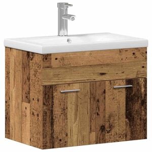 vidaXL Badkamerkast met opslag Oudhout 60 x 38,5 x 46 cm Bewerkt hout