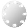 vidaXL Wandspiegel met LED-lampen rond glas