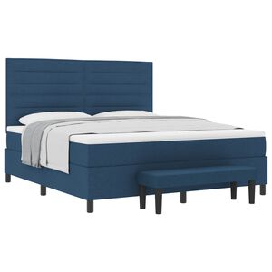 vidaXL Boxspringbed met hoofdeinde Blauw 180 x 200 cm Stof