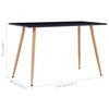 vidaXL Eettafel 120x60x74 cm MDF zwart en eikenkleurig