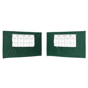 vidaXL Party Tent Zijwand 2 st 400 x 195 cm Groen PE en staal