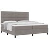vidaXL Boxspringbed met matras met hoofdeinde Taupe 200 x 200 cm Stof