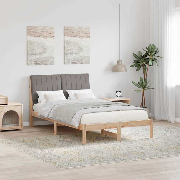 vidaXL Bedframe met hoofdeinde Bruin 120 x 190 cm Massief grenenhout