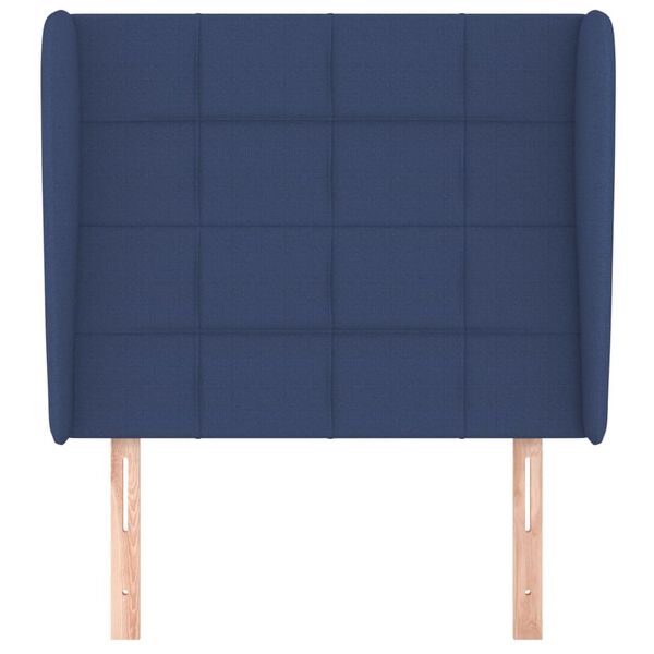vidaXL Hoofdbord met randen 83x23x118/128 cm stof blauw