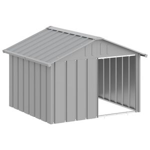 vidaXL Hondenhok 116,5x103x81,5 cm gegalvaniseerd staal grijs