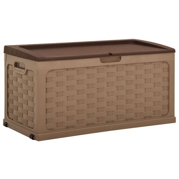 vidaXL Tuinbox 335 L PP rattan mokka-chocoladekleurig