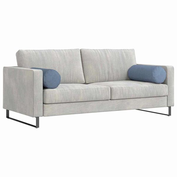 vidaXL Bolster Kussens 2 stuks Blauw Ø 25 x 70 cm Cordstof