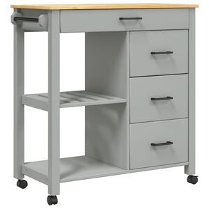 vidaXL Keukentrolley MONZA 84x40x88,5 cm massief grenenhout