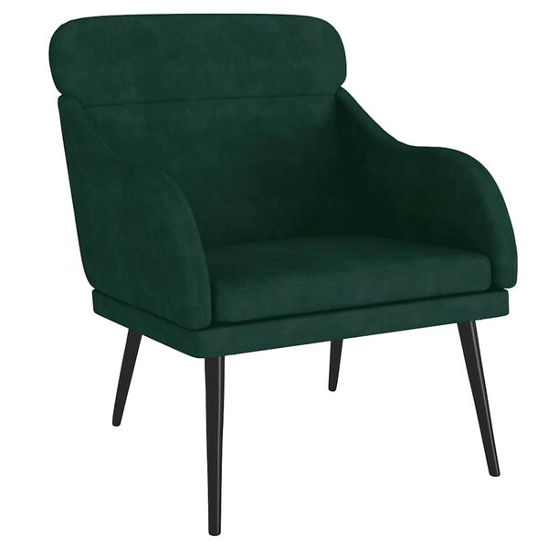 vidaXL Fauteuil 63x76x80 cm fluweel donkergroen