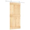 vidaXL Schuifdeur Natuurlijk en Wit 95 x 210 cm Massief Grenenhout
