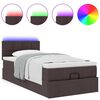 vidaXL Ottoman bed met matras en LED's 80x200cm stof donkerbruin