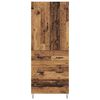 vidaXL Hoge kast met lade 2 pcs Oudhout Bewerkt hout
