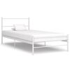 vidaXL Bedframe metaal wit 90x200 cm