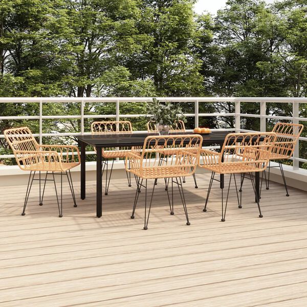 vidaXL 7-delige Tuinset poly rattan