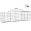 vidaXL Schanskorven 14 st gewelfd 200x30x60/80 cm gegalvaniseerd ijzer