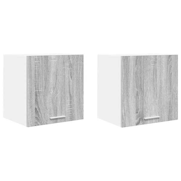 vidaXL Hangkast 2 pcs Grijs Sonoma en Wit 40 x 31 x 40 cm Bewerkt hout