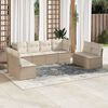 vidaXL 8-delige Loungeset met kussens poly rattan beige