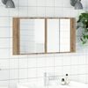 vidaXL Spiegelkast LED 90x12x45 cm bewerkt hout artisanaal eikenkleur