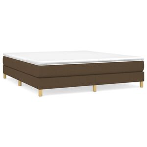 vidaXL Boxspring bed stof donkerbruin 160x200 cm