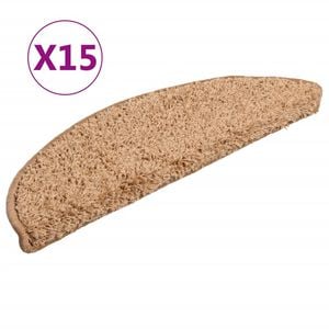 vidaXL Trapmatten 15 st 56x17x3 cm beige halfrond