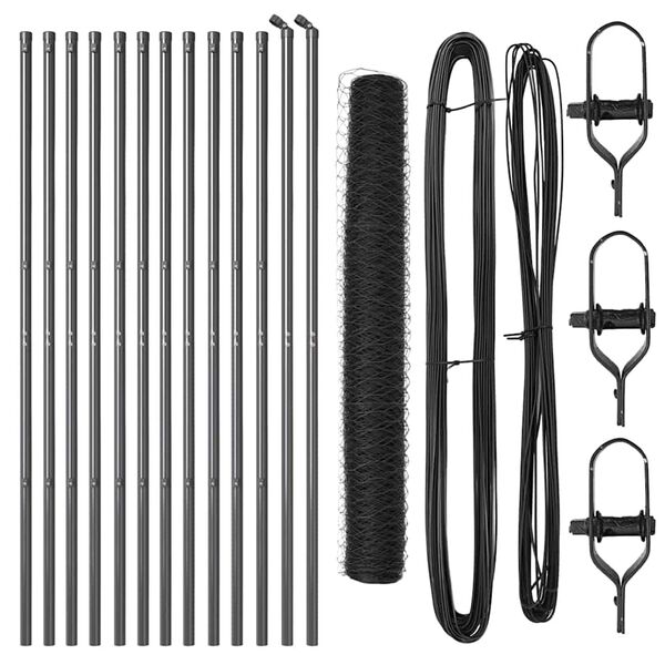 vidaXL Afrasteringspaal Grijs 25 x 1,2 m (36 mm gaas) Staal