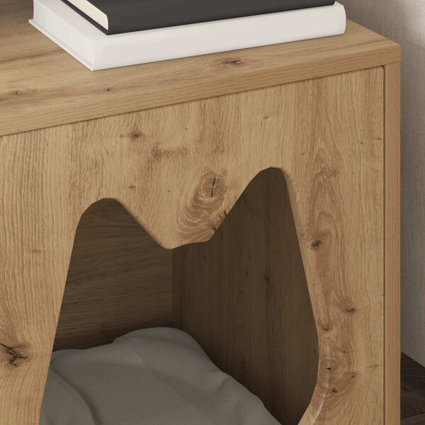 vidaXL Kattenhuis Ambachtelijk eiken 42,5 x 40 x 53,5 cm Bewerkt hout