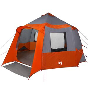 vidaXL Huisje Tent met dak Grijs en Oranje 405 x 405 x 273 cm