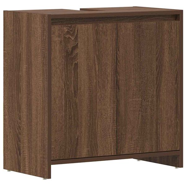 vidaXL Badkamerkast 60x33x61 cm bewerkt hout bruin eikenkleur