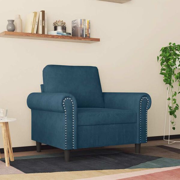 vidaXL Fauteuil 60 cm fluweel blauw