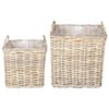 vidaXL Plantenmand met opslag 2 pcs Grijs Lacak Riet