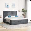 vidaXL Ottoman bed met matrassen en LED's 180x200cm fluweel
