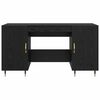 vidaXL Bureau met plank Zwart eiken 140 x 50 x 75 cm Bewerkt hout