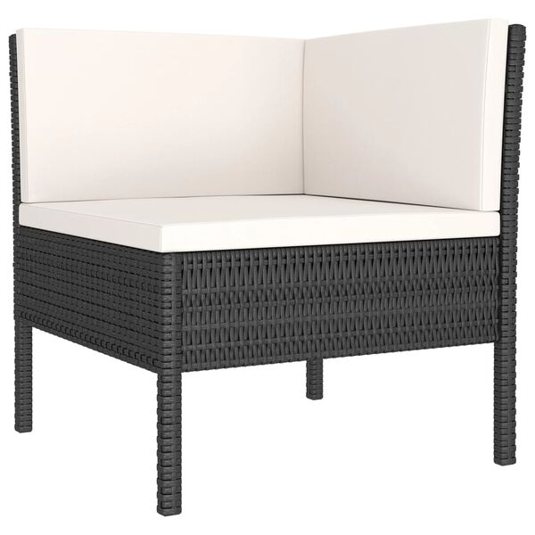 vidaXL 12-delige Loungeset met kussens poly rattan zwart