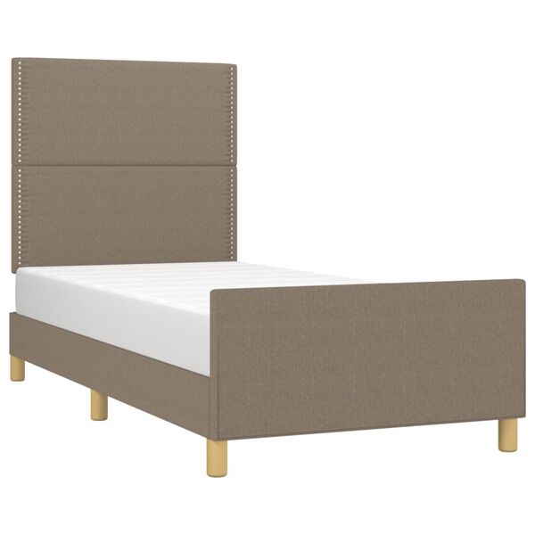 vidaXL Bedframe zonder matras 90x190 cm stof taupe