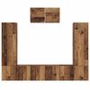 vidaXL Tv-meubelset Wandgemonteerd 7 pcs Oud Hout Bewerkt hout