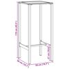 vidaXL Bartafel 50x50x110 cm gepoedercoat staal zwart
