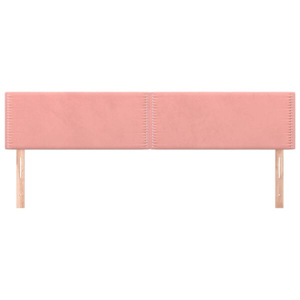 vidaXL Hoofdborden 200x5x78/88 cm fluweel roze