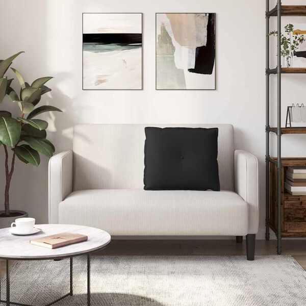 vidaXL Rugkussen Zwart 60 x 50 cm Microvezel Stof