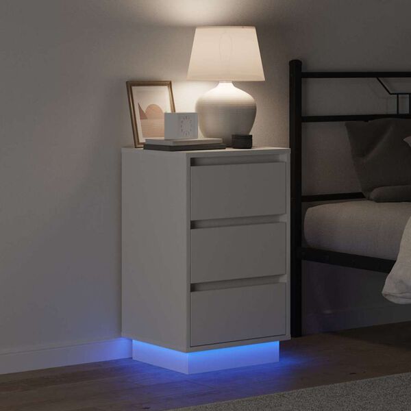 vidaXL Nachtkastje met lade Wit 39 x 34,5 x 65 cm Bewerkt hout