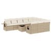 vidaXL 11-delige Tuinset met kussens poly rattan beige