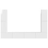 vidaXL Tv-meubelset 8 pcs Hoogglans wit Bewerkt hout
