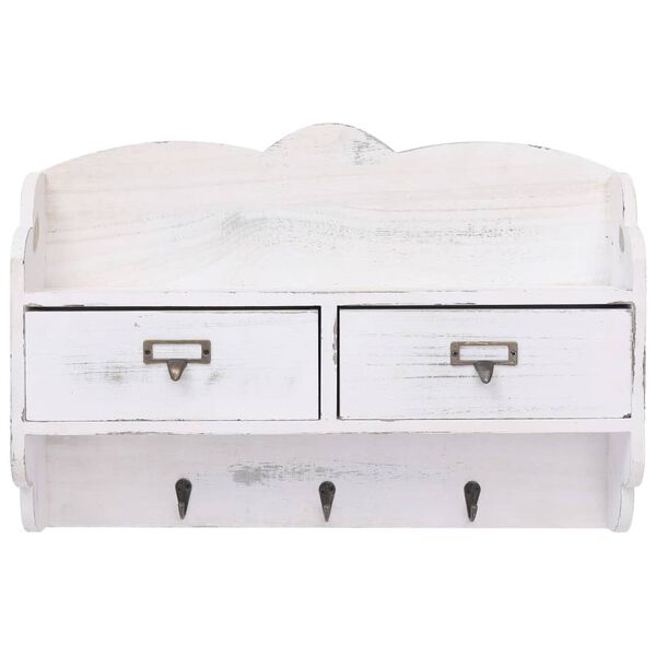 vidaXL Wandkapstok 50x10x34 cm hout wit