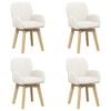 vidaXL Draai Eetstoelen 4 pcs Boucl&eacute; Cr&egrave;mekleurig 54 x 58 x 87 cm
