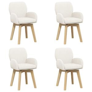 vidaXL Draai Eetstoelen 4 pcs Boucl&eacute; Cr&egrave;mekleurig 54 x 58 x 87 cm