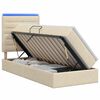 vidaXL LED Opslagbed met Matras Cr&egrave;mekleurig 90 x 190 cm Stof