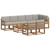 vidaXL Buiten bankenset met kussen 9 pcs Natuurlijk en Lichtgrijs