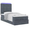 vidaXL Ottoman bed met matrassen en LED's 90x190cm fluweel donkergrijs